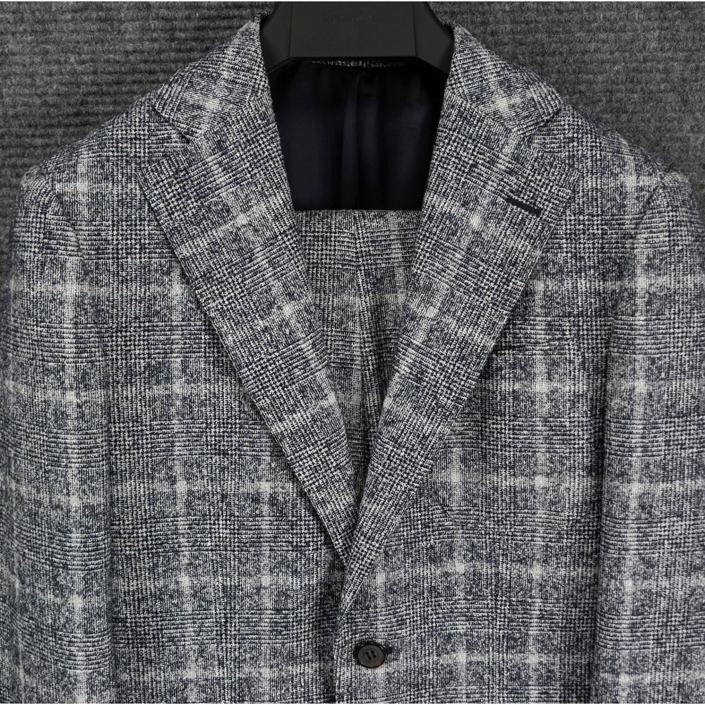 Suitsupply x Ferla Hudson 36R Alpaca Cotton Glen Check Windowpane Flannel Suit - Picture 3 of 16